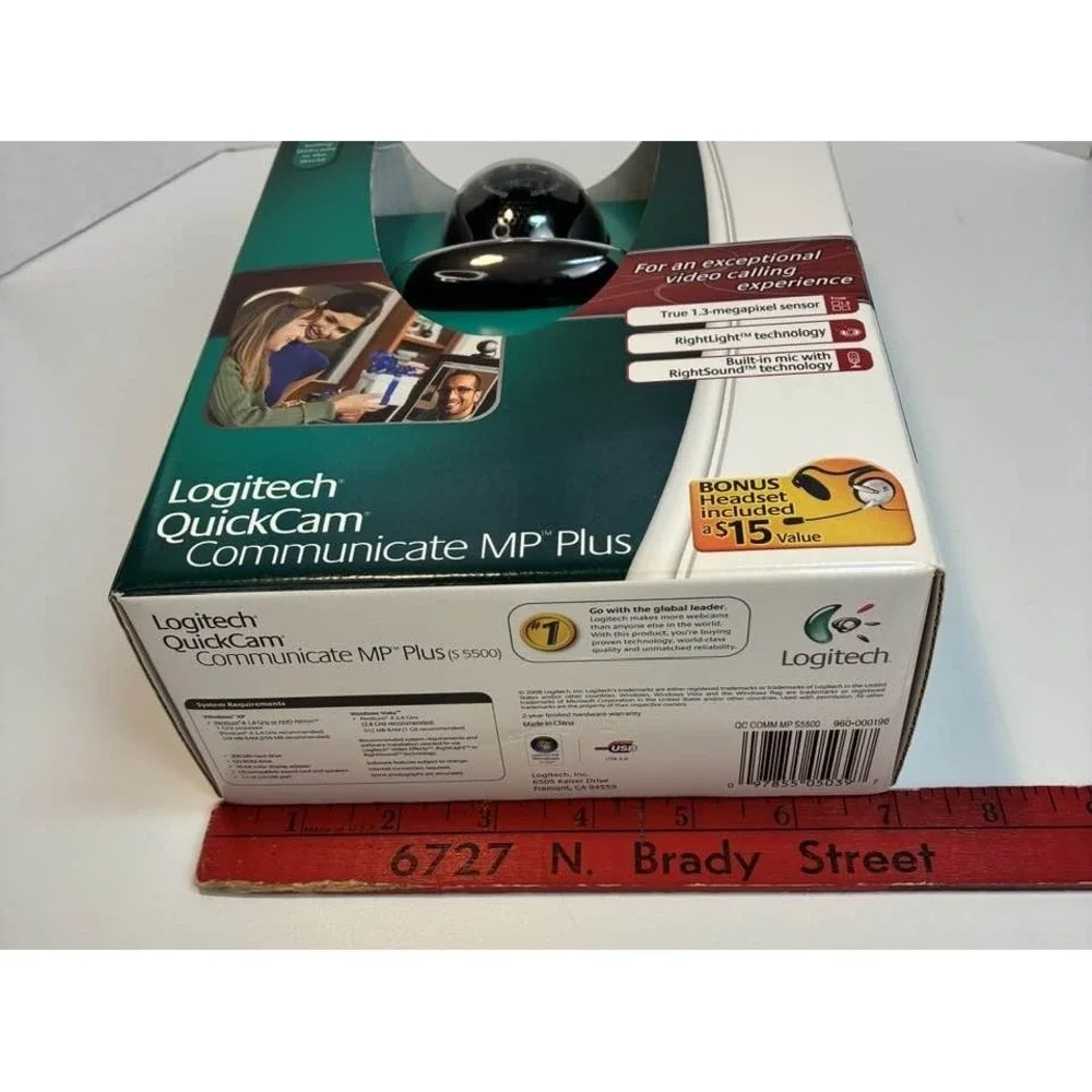 Logitech QuickCam Communicate MP Plus S5500 Webcam 1.3MP USB New Open Box Black